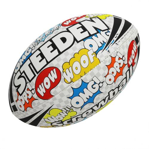 NRL Steeden Rugby League Ball Comic Screwball Size 5!