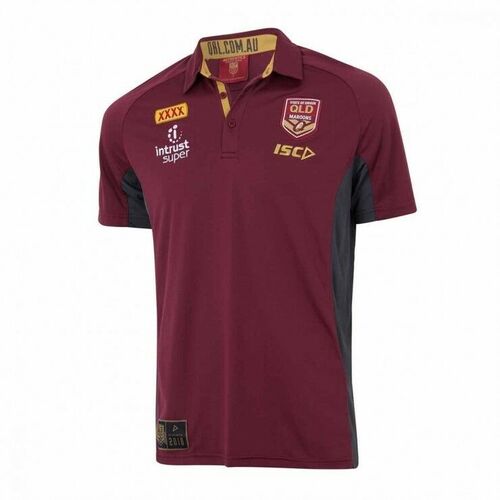 QLD Maroons Origin ISC Players Media Polo Shirt Mens, Ladies & Kids!03M T8