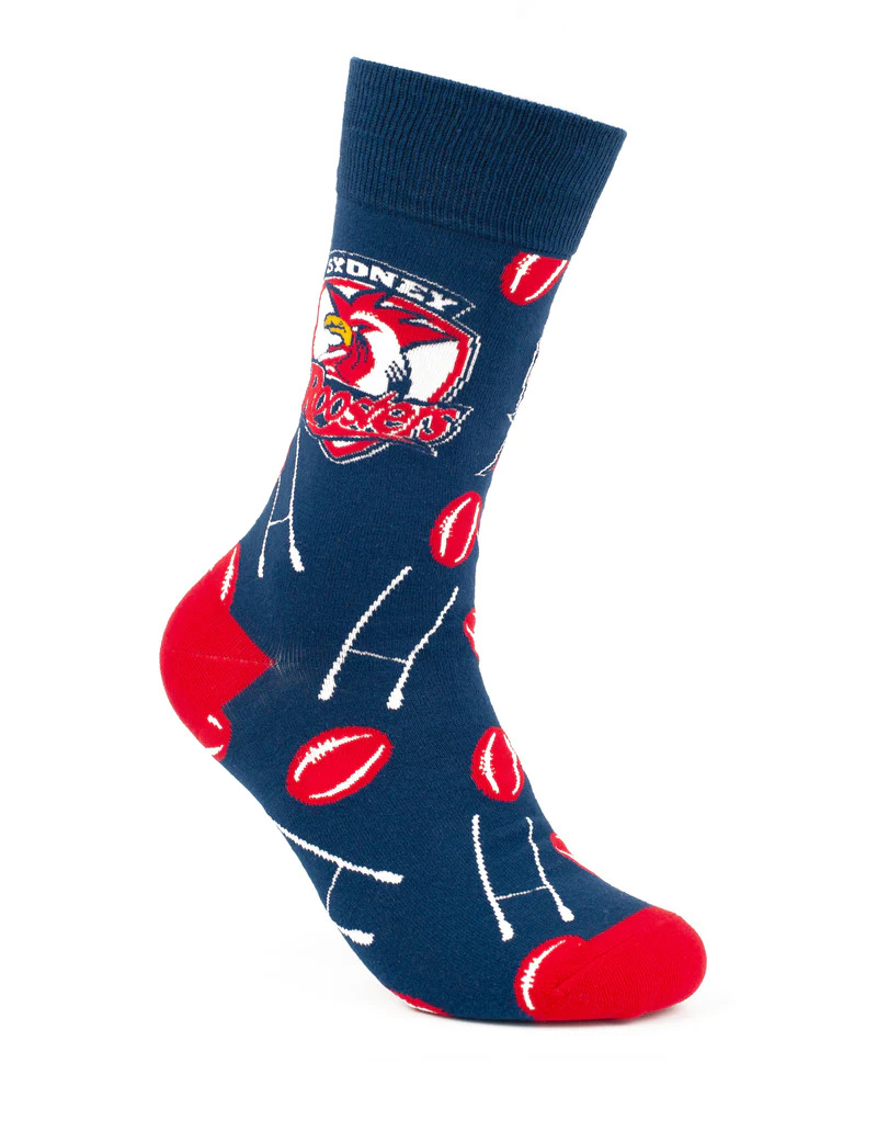 Sydney Roosters NRL Goal Post Logo Socks Adults Size 8-13!