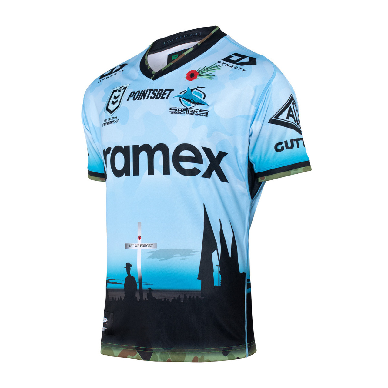 Cronulla Sharks 2022 NRL Mens Anzac Jersey, CSJRM22506