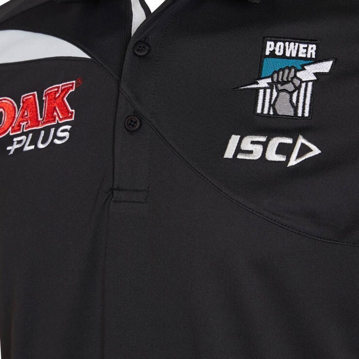 Port Adelaide Power AFL Mens Media Polo Shirt Sizes S-5XL BNWT 