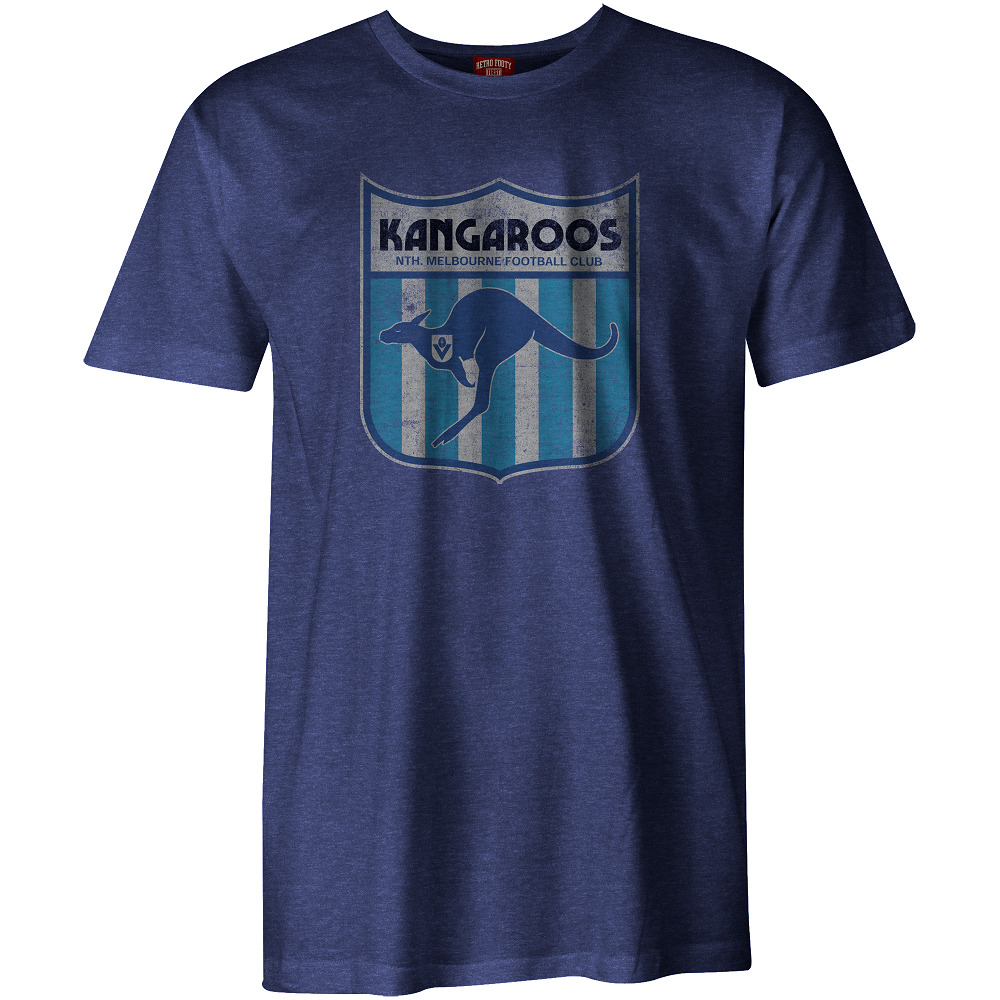 North Melbourne Kangaroos AFL Distressed Retro T Shirt Sizes S-3XL ...