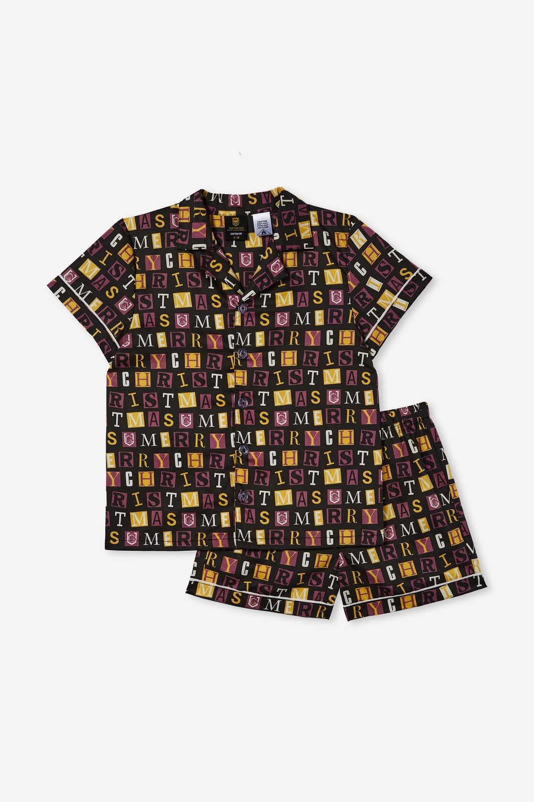 Brisbane Broncos NRL Christmas Family Pyjamas Adult XS 3XL