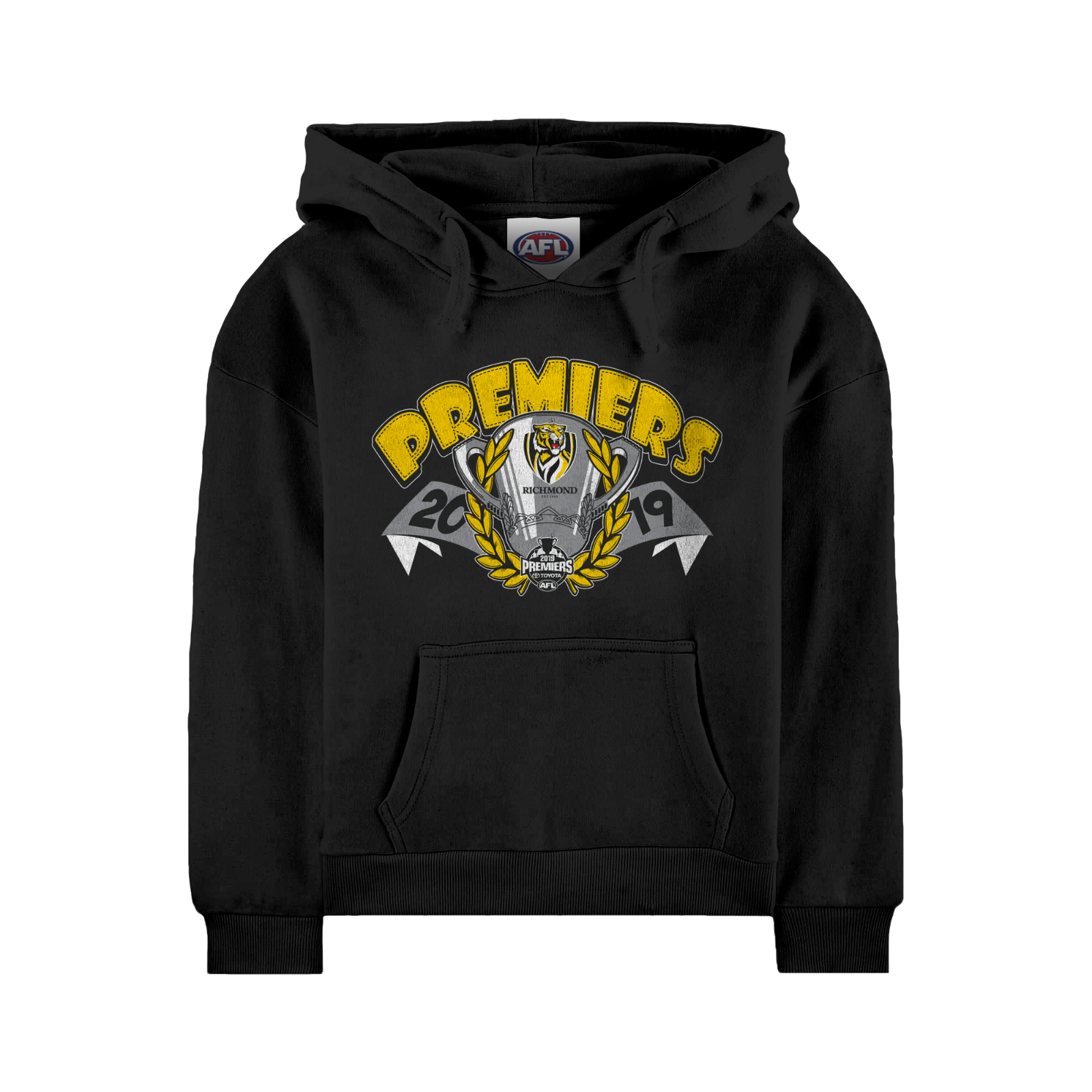 Richmond Tigers 2019 AFL Premiers Toddlers Hoody Hoodie Sizes 2 6 BNWT s