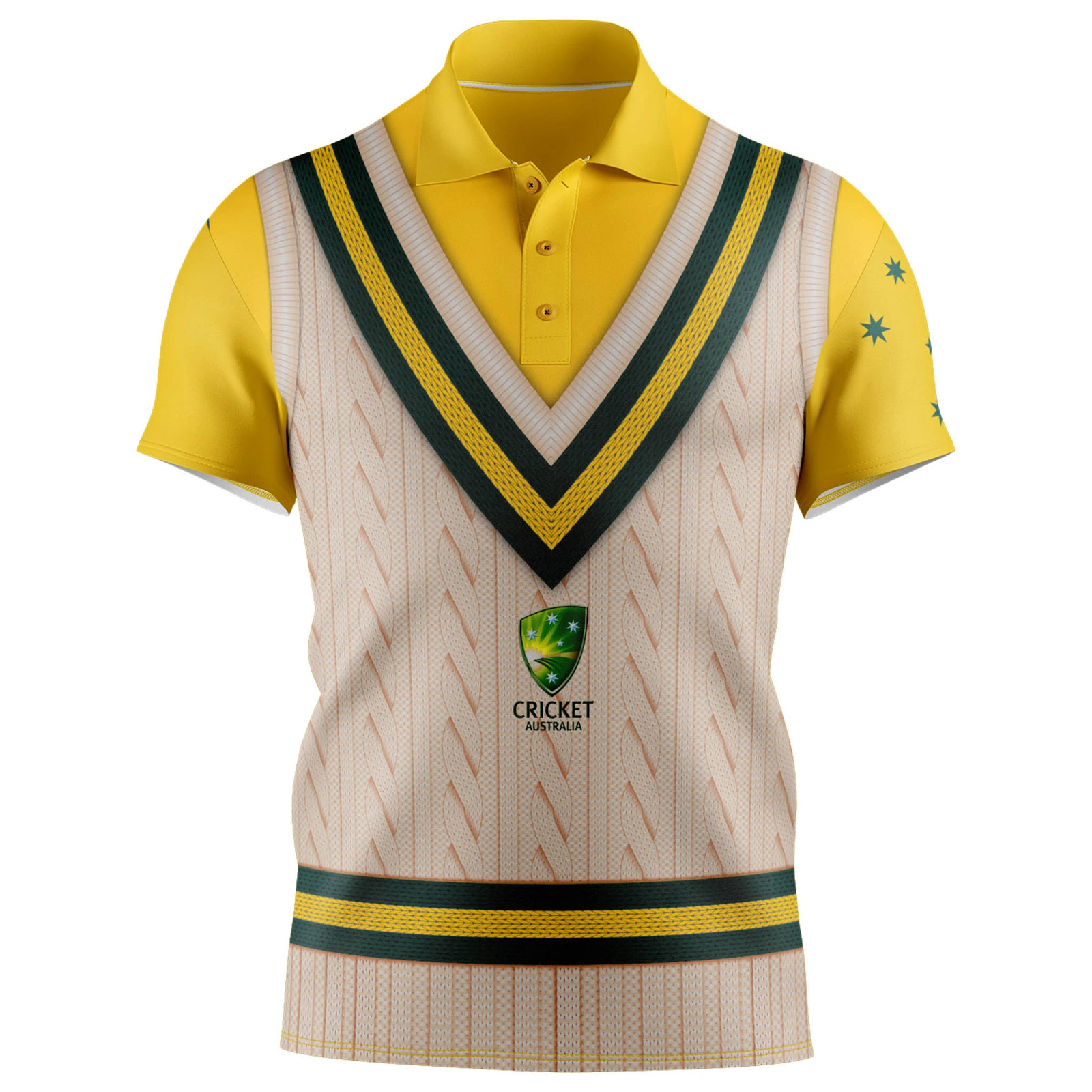 Cricket Australia Sleeveless Vest Polo Short Sleeve T Shirt