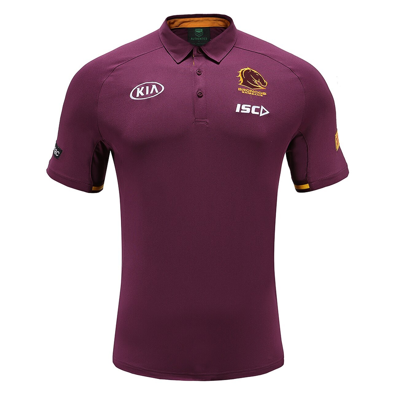 T9 Brisbane Broncos NRL 2019 ISC Players Carbon Performance Polo Sizes S-3XL 