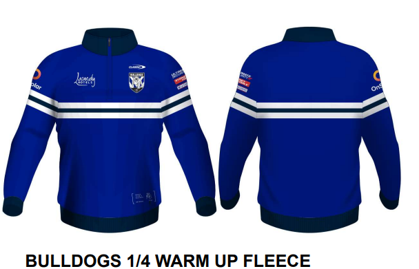 Canterbury Bulldogs 2020 NRL 1/4 Zip Warm Up Shirt Sizes S-5XL BNWT 