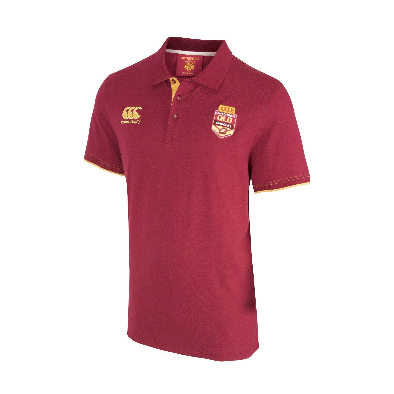 QLD STATE OF ORIGIN MAROONS MENS 2015 TRAINING POLO SHIRT XS S L 