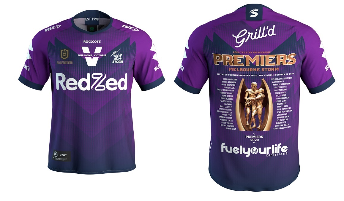 **In Stock** Melbourne Storm NRL 2020 ISC Premiers Jersey Kids Sizes 8-14 