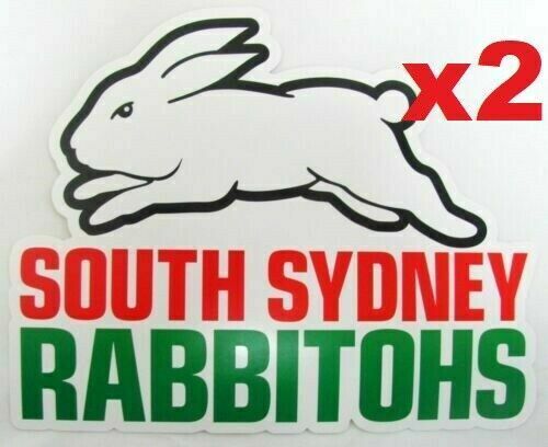 62822 SOUTH SYD RABBITOHS NRL SET OF 5 UV CAR DECAL STICKER STICKERS SHEET ITAG 