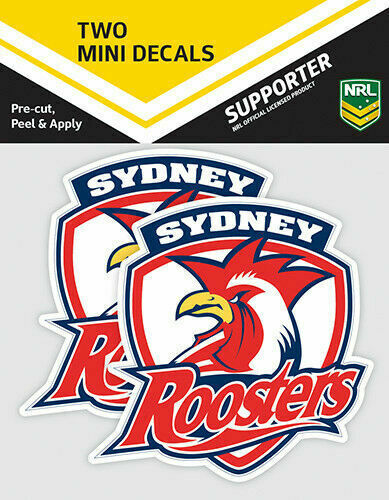 62531 SYDNEY ROOSTERS NRL SET OF 7 UV CAR DECAL STICKER STICKERS SHEET ITAG 