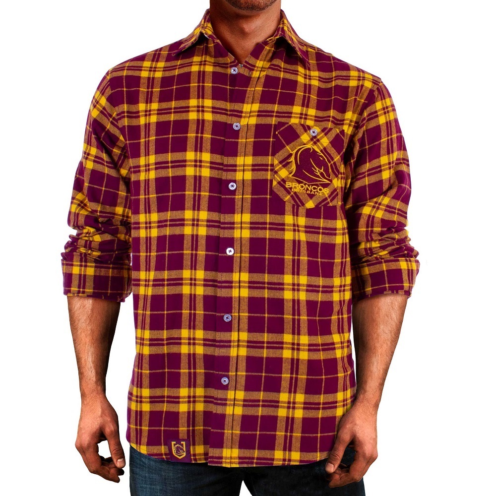 Brisbane Broncos NRL 2021 Flannel Shirt Button Up T Shirt Sizes S5XL!