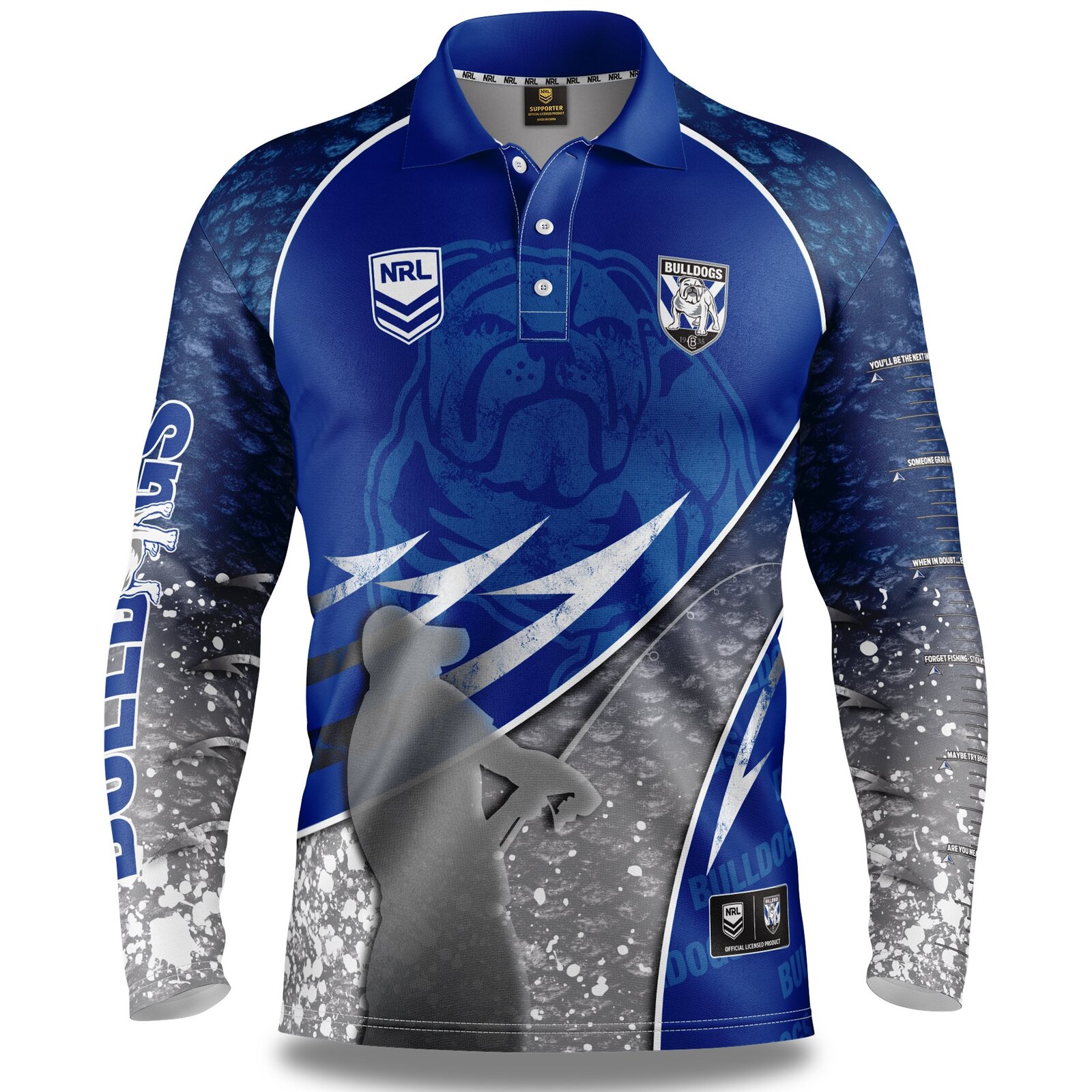 Canterbury Bulldogs NRL 2020 Get Hooked Fishing Polo Shirt Sizes 4XL ...