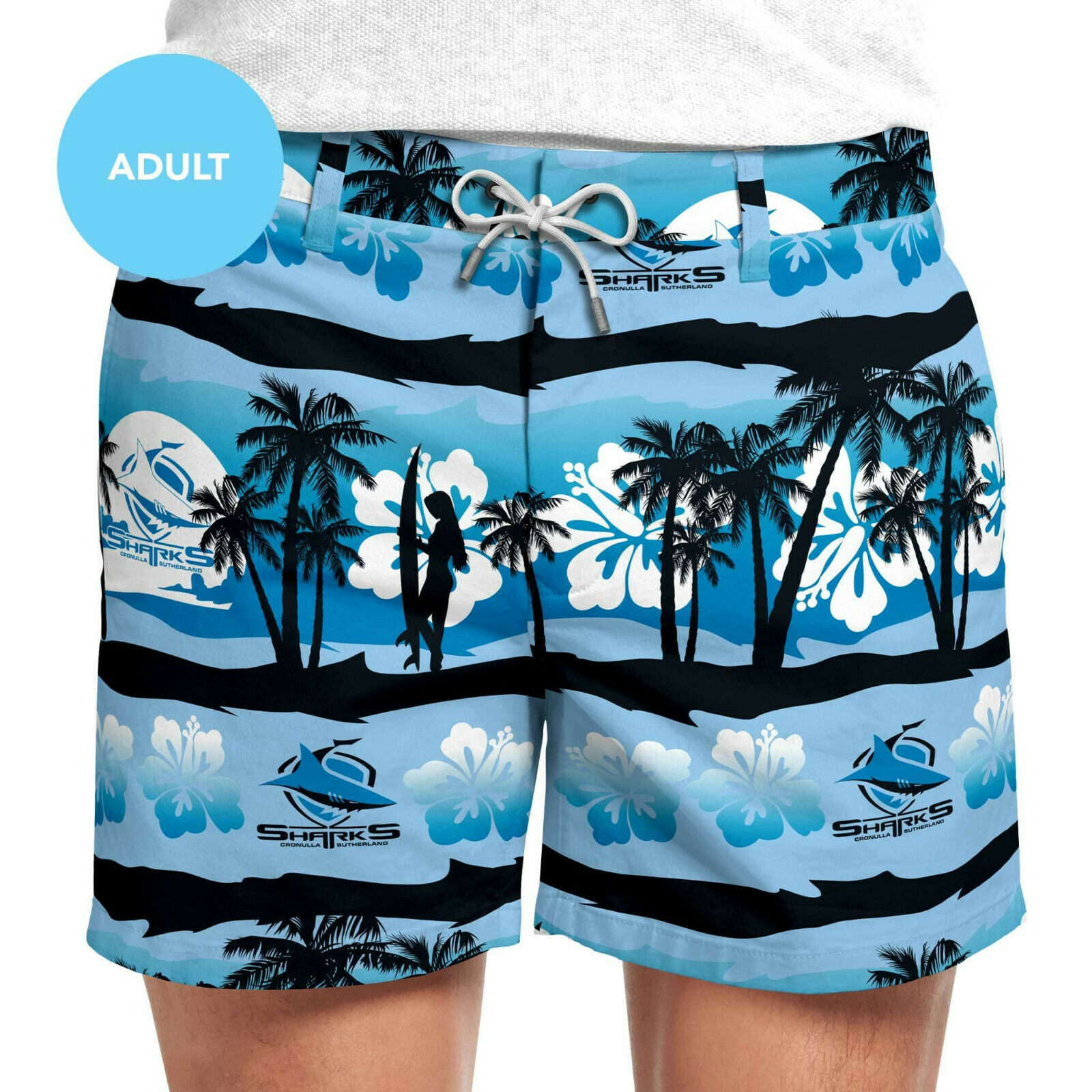 Cronulla Sharks NRL Classic Training Shorts – Sizes S To 7XL, Official Classic Sportswear