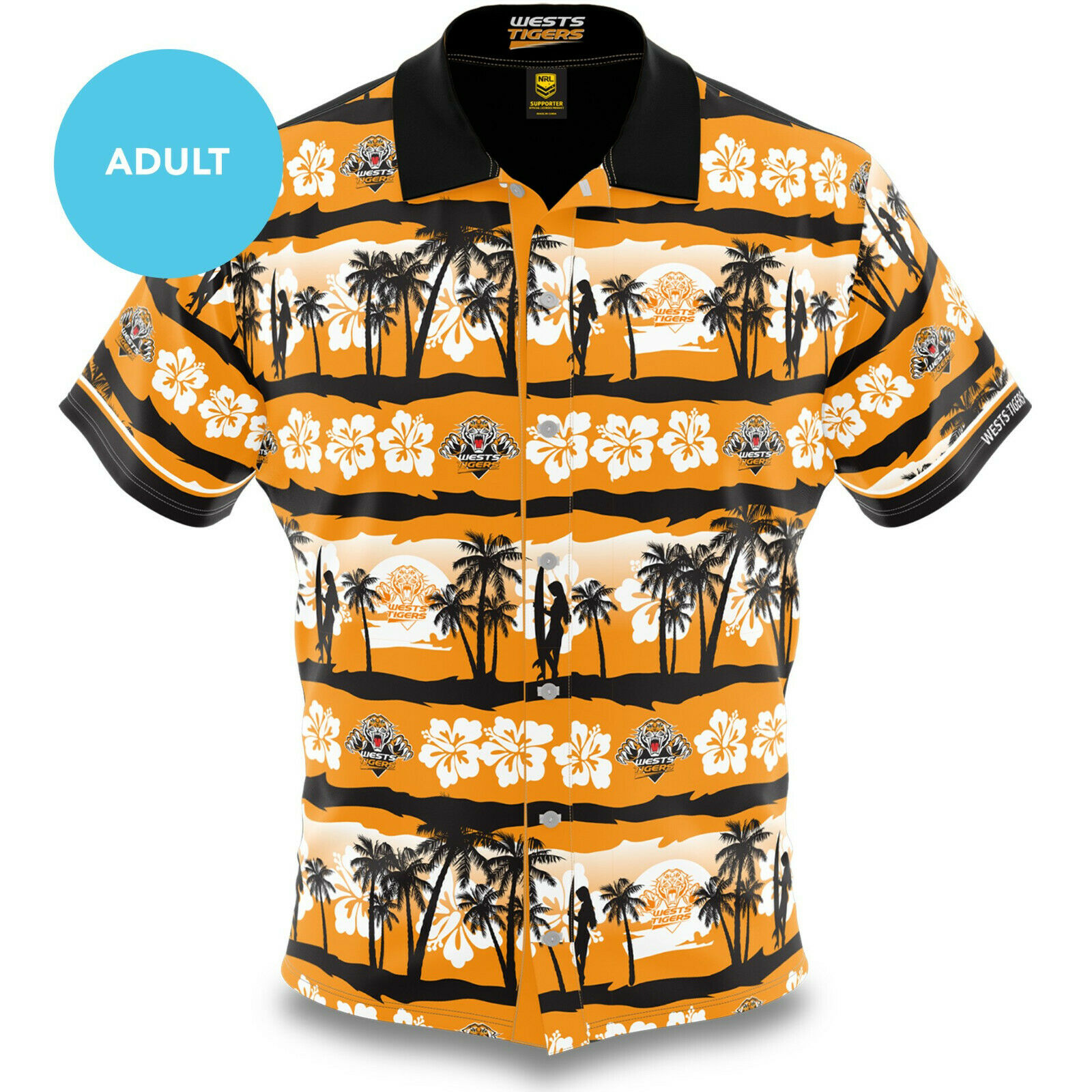 Wests Tigers NRL 2020 Hawaiian Shirt Button Up Polo T Shirt Sizes S-5XL!