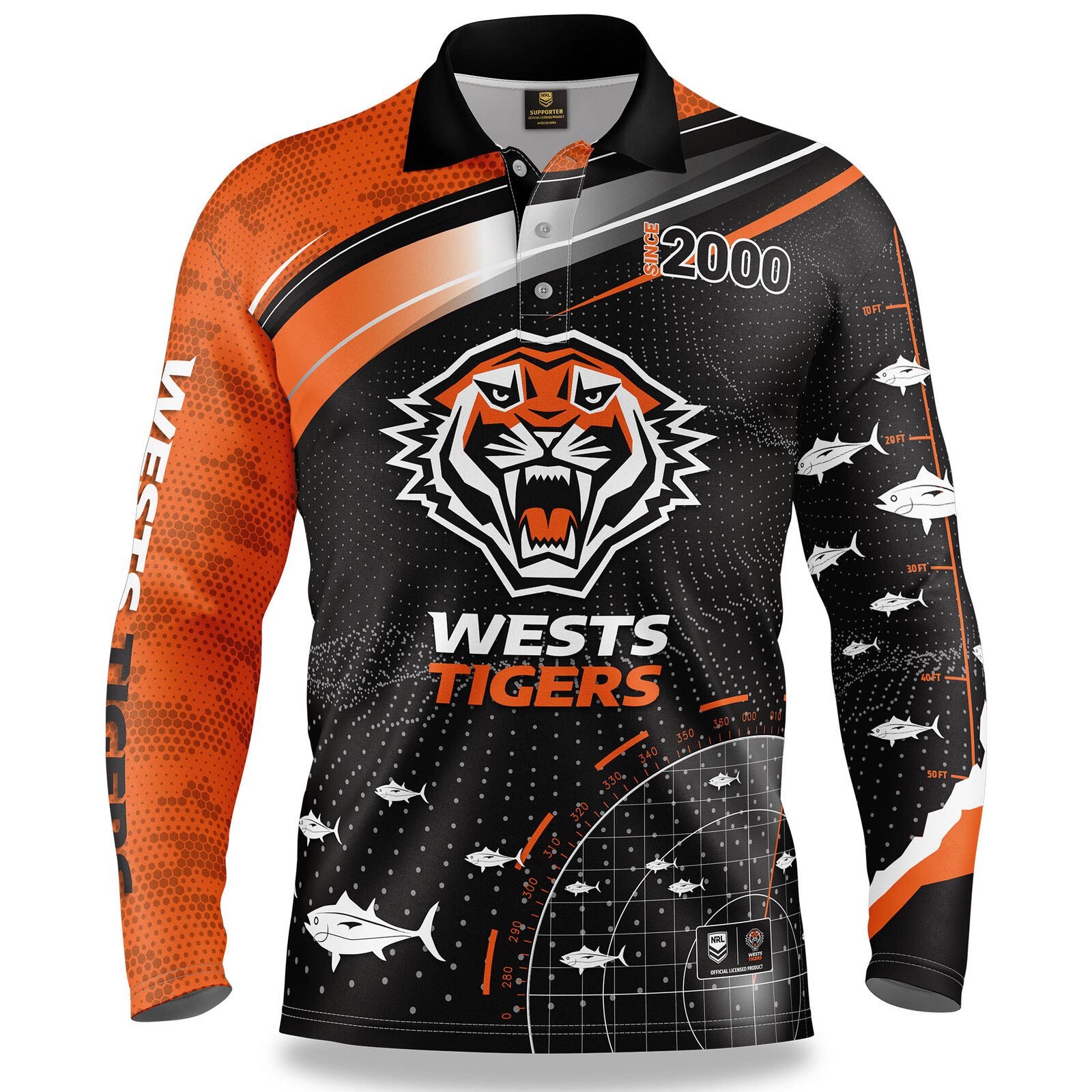 Wests Tigers NRL 2021 Fishfinder Fishing Shirt Polo Sizes S5XL!