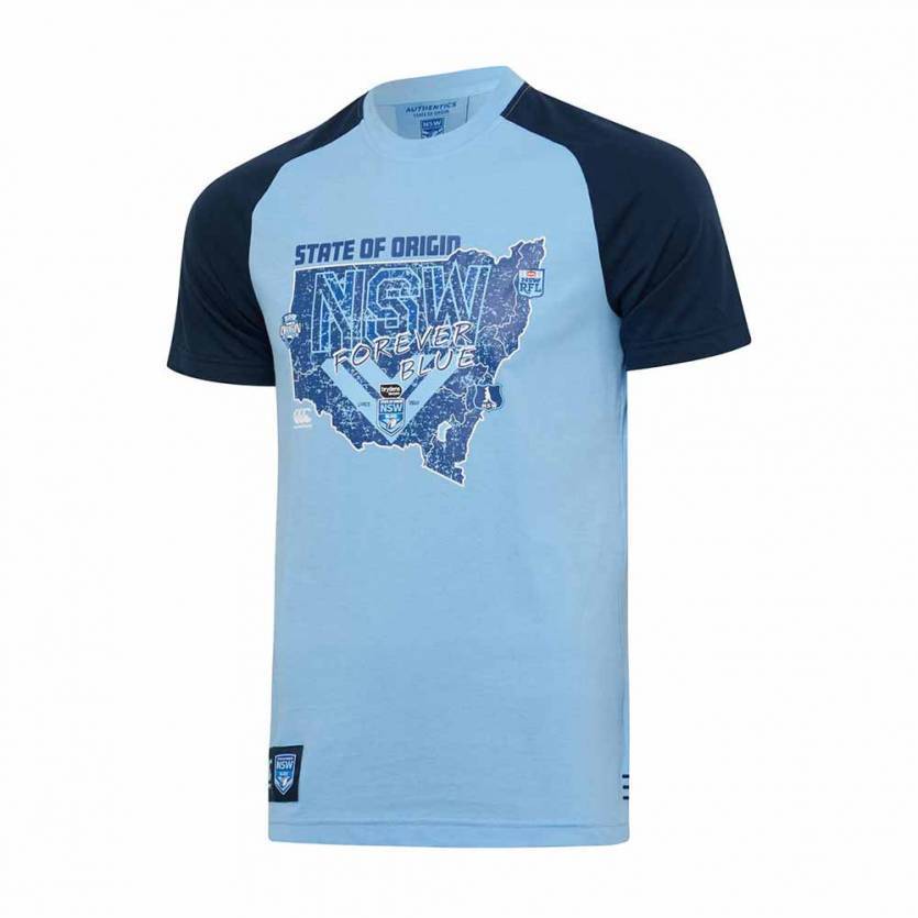 NSW Blues State Of Origin NSWRL Retro Heritage Logo T Shirt Sizes S-5XL W18 