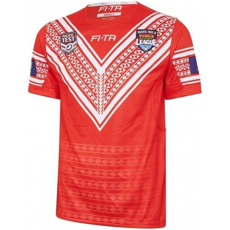Tonga Rugby League Mate Ma'a Tonga Pacific Test Home Jersey Sizes S7XL