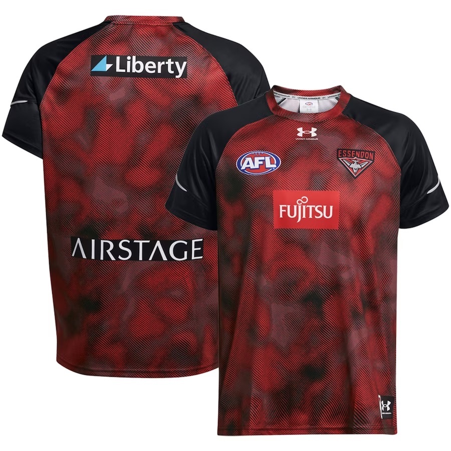 Essendon Bombers AFL 2024 Under Armour Warm Up Top Sizes S 3XL