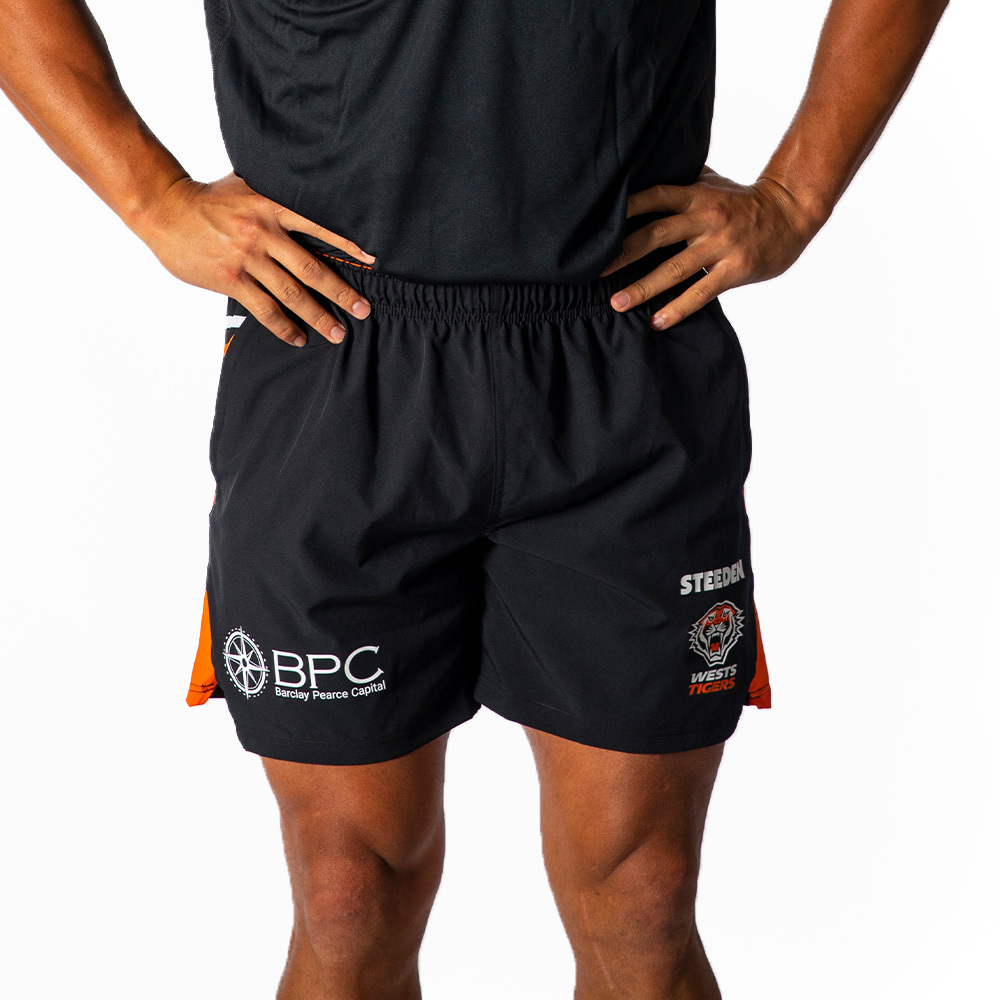 Wests Tigers 2021 Training Shorts Sizes Small 5XL NRL Steeden In Stock Now 