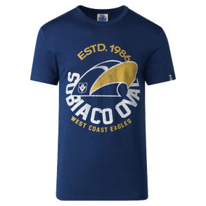 W8 BNWT's West Coast Eagles AFL Distressed Retro Tee Shirt Sizes S-3XL 