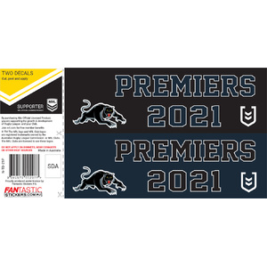 Penrith Panthers NRL 2021 Premiers iTag Two Decal Sheet Sticker! 
