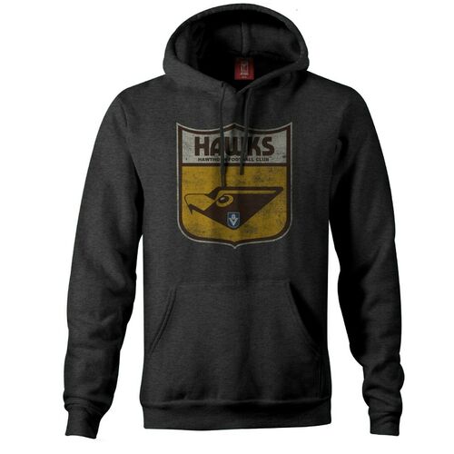 Hawthorn Hawks AFL Distressed Retro Logo Hoody Sizes S-3XL! BNWT's!