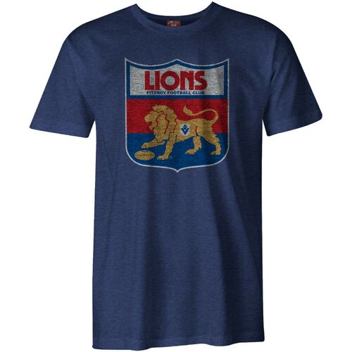 Fitzroy Lions AFL Distressed Retro T Shirt Sizes S-3XL! BNWT's!