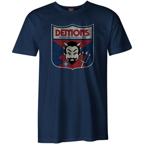 Melbourne Demons AFL Distressed Retro T Shirt Sizes S-3XL! W8
