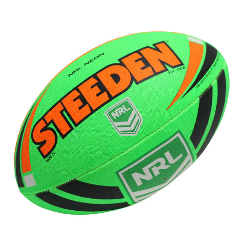 Neon Green & Orange Steeden Rugby League Football Size 5!