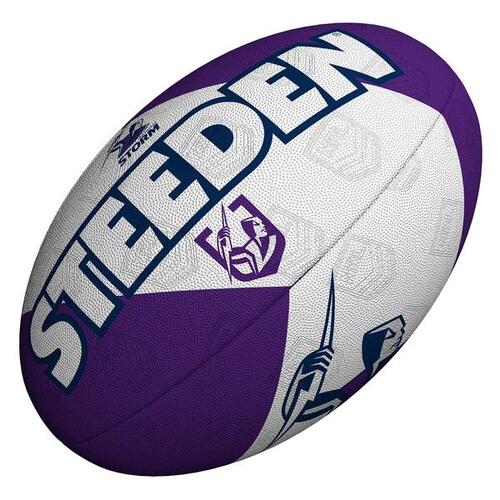 Melbourne Storm NRL Steeden Rugby League Football Size 5! T1