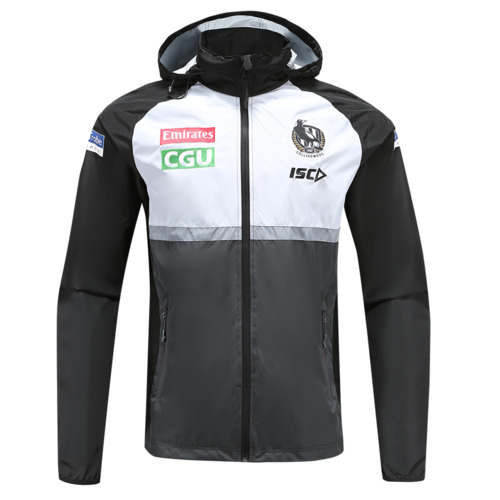 Collingwood Magpies AFL 2020 ISC Players Wet Weather Jacket Sizes S-5XL!