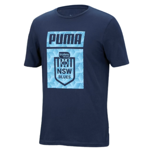 NSW Blues Puma NRL State of Origin Navy Blue T Shirt Sizes S-2XL! T1