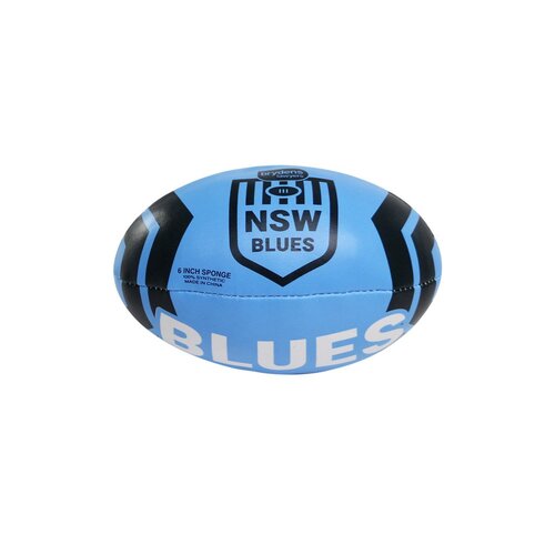NSW Blues State Of Origin Steeden Sponge Football Size 6 Inches! **NEW LOGO**