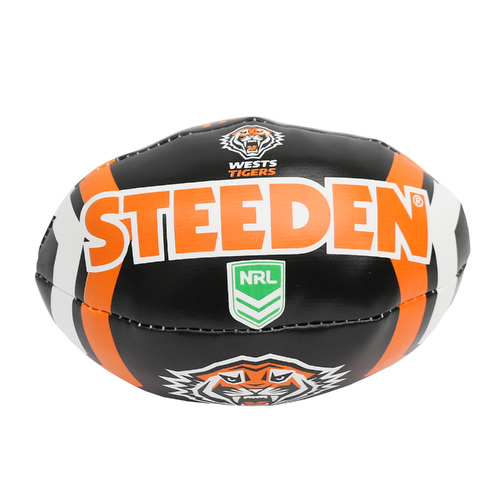 Wests Tigers Steeden NRL Sponge Football Size 6 Inches!