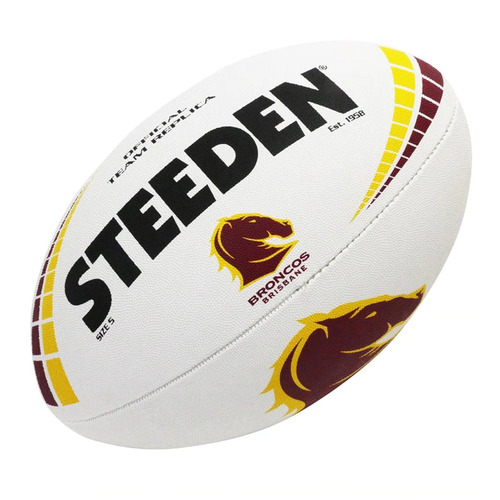 Brisbane Broncos NRL Steeden Rugby League Football Size 5! *SPECIAL ORDER*