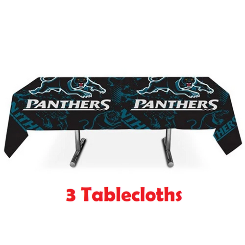 Penrith Panthers NRL Birthday Party Table Top Cover Tablecover Tablecloth (3 Pack)