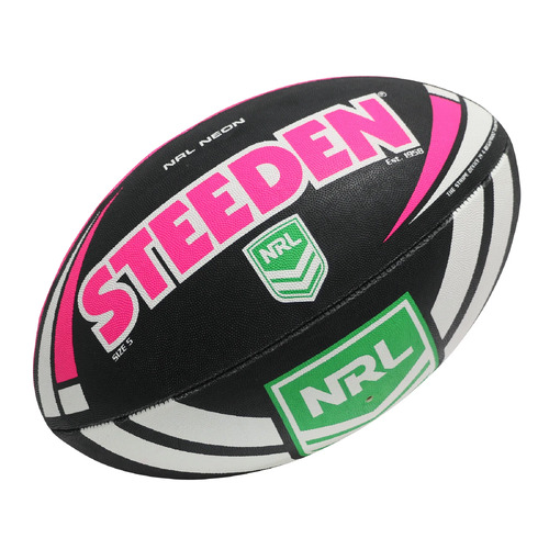 Neon Pink & Black Steeden Rugby League Football Size 5!