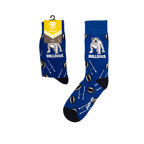 Canterbury Bulldogs NRL Goal Post Logo Socks Adults Size 8-13!