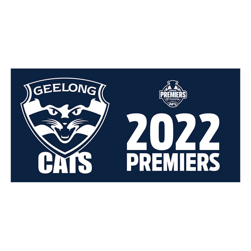 Geelong Cats AFL Premiers 2022 Flag Pole Flag 90 x 180 cm LOM
