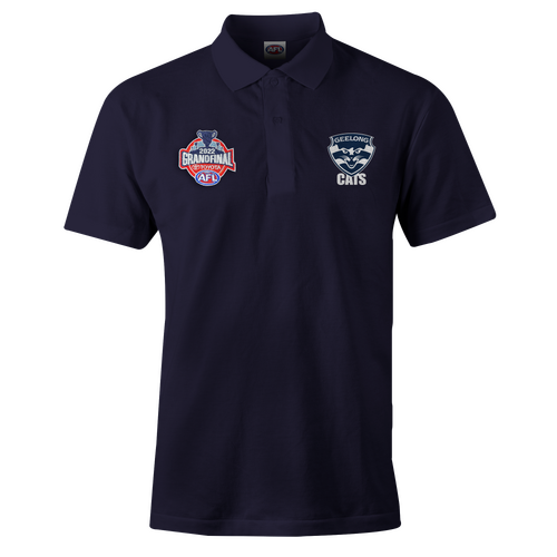 Geelong Cats AFL 2022 Playcorp Grand Final Polo Shirt Sizes S-3XL!