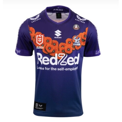 Melbourne Storm NRL Castore ANZAC Jersey Adults Sizes S-7XL! T3