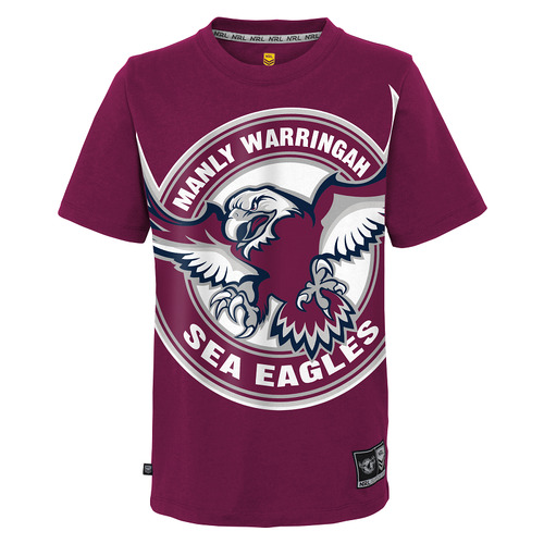 Manly Sea Eagles NRL 2023 Outerstuff Logo Shirt Size S-2XL!