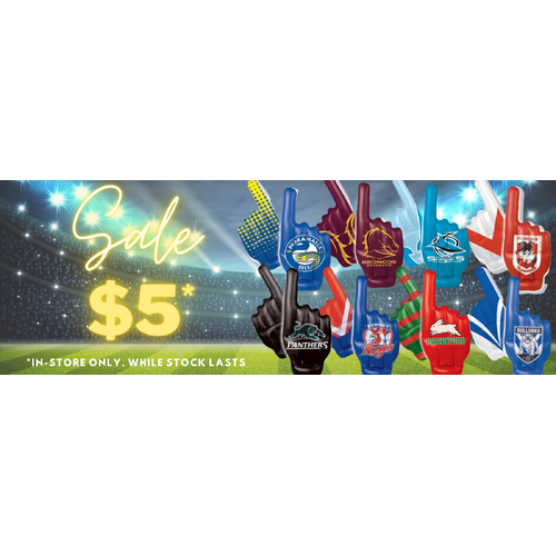 $5 INFLATABLE NRL HANDS  *IN STORE ONLY*