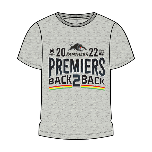 Penrith Panthers NRL 2022 NAR Premiers T Shirt Grey Sizes S-2XL! F*