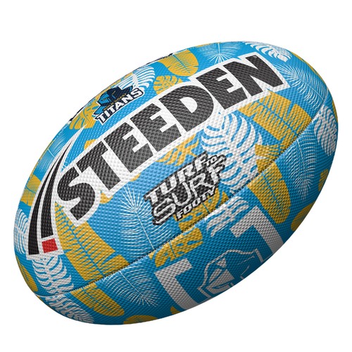 Gold Coast Titans 2024 NRL Steeden Surf and Turf Rugby League Football Size 3!