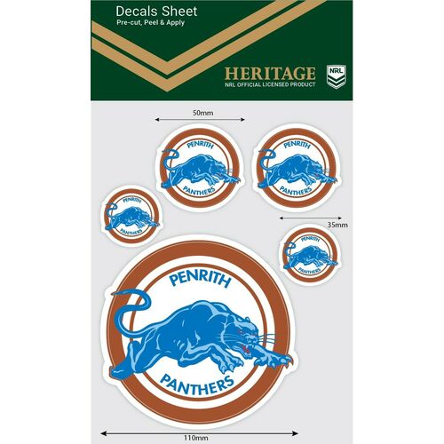 Penrith Panthers Official NRL iTag Heritage Decal Sticker Sheet