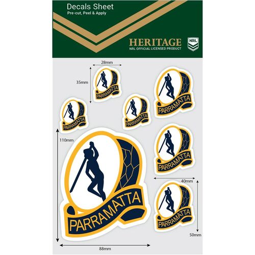 Parramatta Eels Official NRL iTag Heritage Decal Sticker Sheet