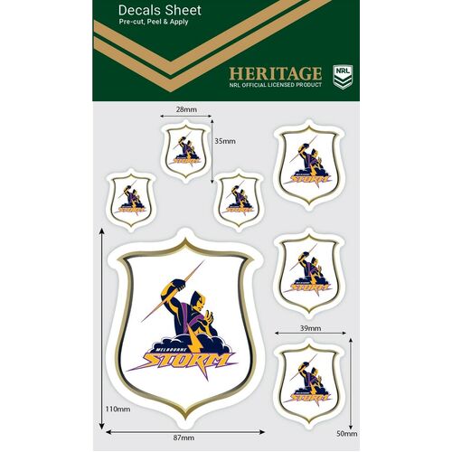 Melbourne Storm Official NRL iTag Heritage Decal Sticker Sheet