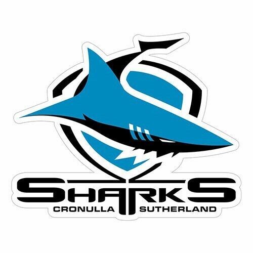 Official NRL Cronulla Sharks Large Team Logo Die Cut Decal Sticker